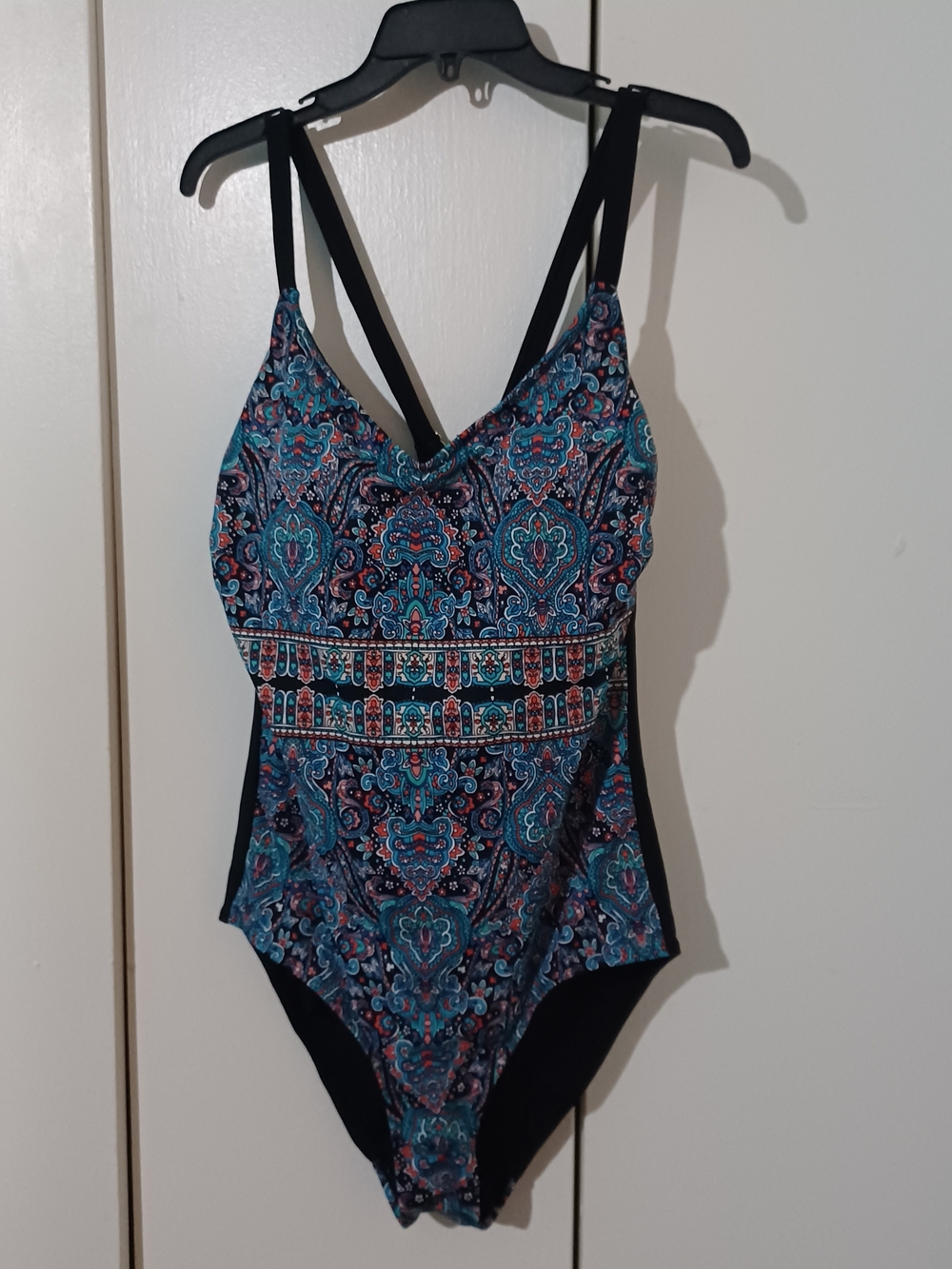 Ava & Viv Blue Teal Paisley One-Piece Swimsuit